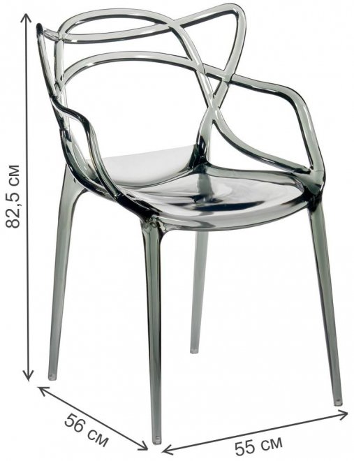 Пластиковый стул Masters прозрачный / серый