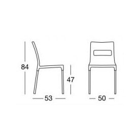 Пластиковый стул Maxi Diva Technopolymer слоновая кость