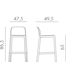 Стул пластиковый полубарный Faro Mini белый