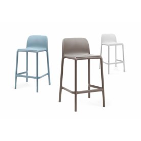 Стул пластиковый полубарный Faro Mini голубой