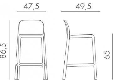 Стул пластиковый полубарный Faro Mini голубой