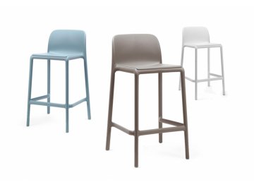 Стул пластиковый полубарный Faro Mini голубой