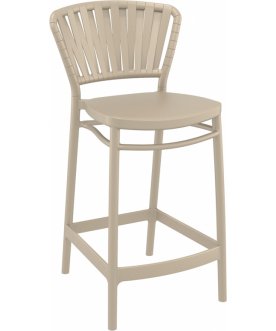 Стул пластиковый полубарный Portofino бежевый