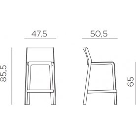 Стул пластиковый полубарный Trill Stool Mini агава