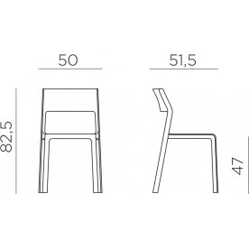 Стул пластиковый Trill Bistrot антрацит