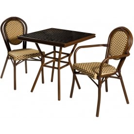 Металлический стол Патонг Glass Rattan