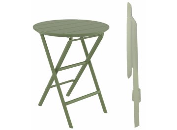 Стол пластиковый складной Helen Folding Table Ø60 оливковый