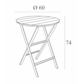 Стол пластиковый складной Helen Folding Table Ø60 опаловый зеленый