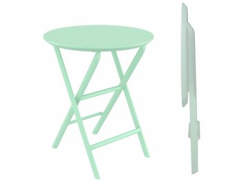 Стол пластиковый складной Helen Folding Table Ø60 опаловый зеленый