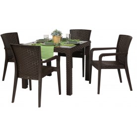 Пластиковое кресло Alberta Rattan Armchair Wide