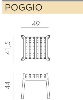 Табурет пластиковый Poggio антрацит