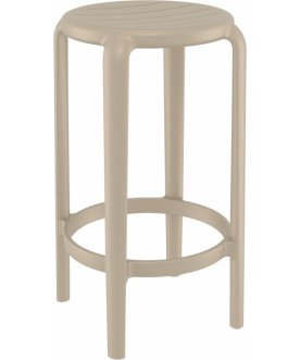 Табурет пластиковый полубарный Tom Bar 65 бежевый