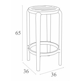 Табурет пластиковый полубарный Tom Bar 65 оливковый