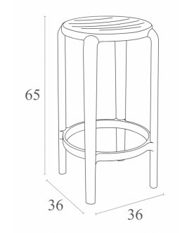Табурет пластиковый полубарный Tom Bar 65 оливковый