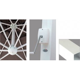 Зонт профессиональный 3.5х3.5 м Pompei Braccio белый / серый