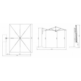 Зонт профессиональный 3х4 м Astro Carbon графит / слоновая кость