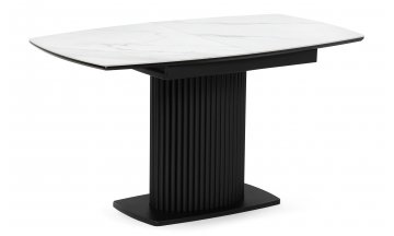 Керамический стол Фестер белый мрамор snow white / черный