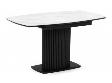 Керамический стол Фестер белый мрамор snow white / черный