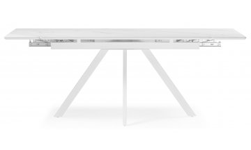 Керамический стол Вилли 140 (200) х 80 белый мрамор alpin white / snow white / белый