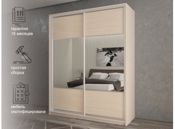 Шкаф-купе Кааппи 6 дуб молочный 120х45