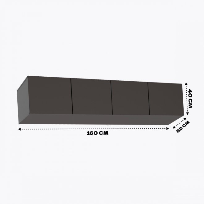 Шкаф навесной Бостон 160 графит