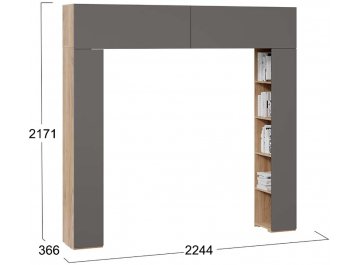 Шкаф навесной Порто СМ-393.21.022