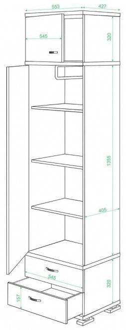Шкаф КС-10 венге / карамель