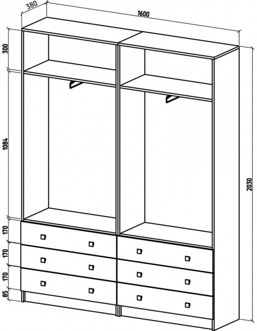 Шкаф Бостон-24 160 см белый