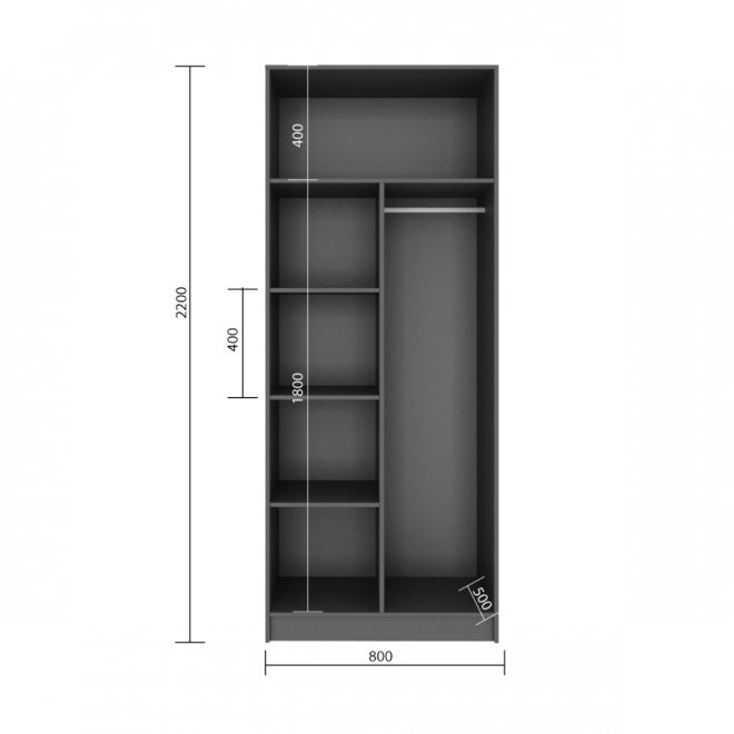 Шкаф Бостон 80 графит