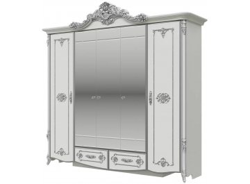 Шкаф для одежды Дольче Вита белый глянец с серебром