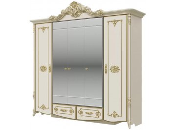 Шкаф для одежды Дольче Вита слоновая кость с золотом
