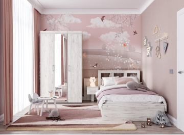 Платяной шкаф Канио комбинированный  дуб крафт белый