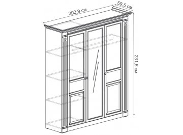 Распашной шкаф Лючия №180 3-дверный дуб оксфорд