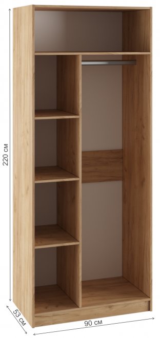 Шкаф Сева 90 графит / крафт