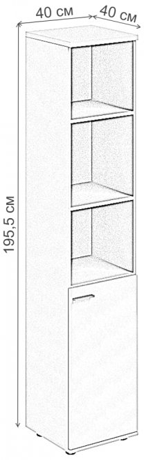 Шкаф SG.832 правый дуб светлый / белый