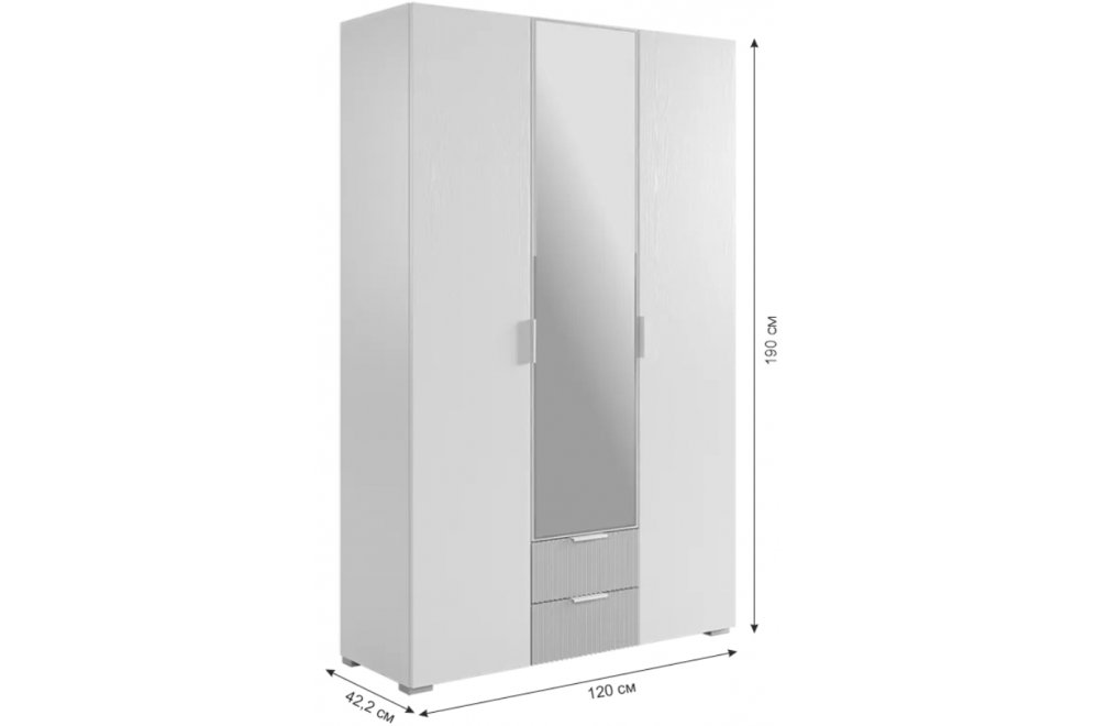 Шкаф Зефир 109.02 белое дерево / белая эмаль