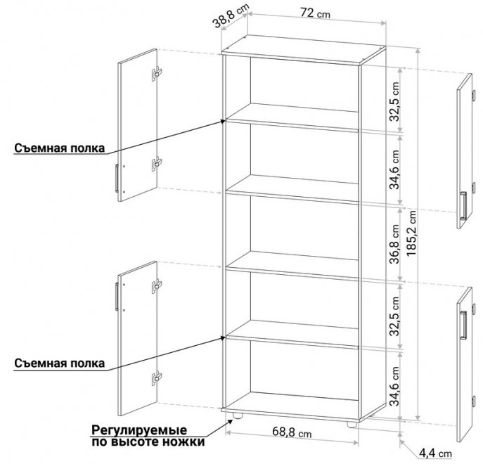 Шкаф С214 дуб молочный / венге