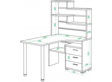 Компьютерный стол Домино СР-132-150 КБЕ-левый