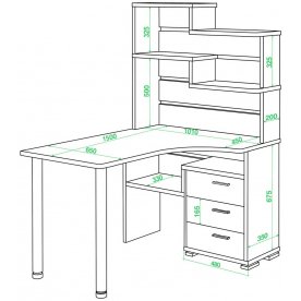 Компьютерный стол Домино СР-132-150 НБЕ-правый