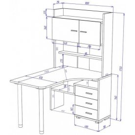 Компьютерный стол Домино СР-133-150 БЕ-правый