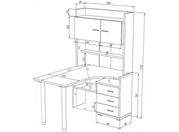 Компьютерный стол Домино СР-133-150 КБЕ-правый