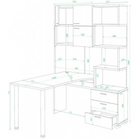 Компьютерный стол Домино СР-500М/140 ШКК-Ч-левый