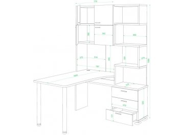 Компьютерный стол Домино СР-500М/160 ШБЕШ-Ч-правый