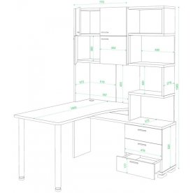 Компьютерный стол Даланта СР-500М/190 Ш-Ч-правый