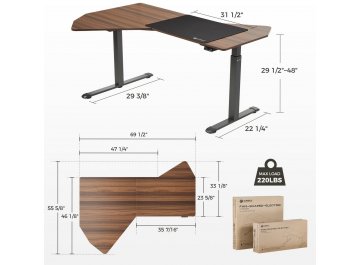Компьютерный стол Eureka ERK-EDI-FS-WN