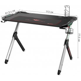 Компьютерный стол Eureka R1 S черный / с RGB подсветкой