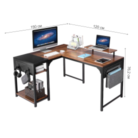 Компьютерный стол Eureka ZX-L150B-RWB