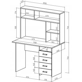 Компьютерный стол Найт-5 с надстройкой