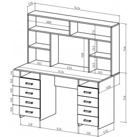 Компьютерный стол Найт-9 с надстройкой