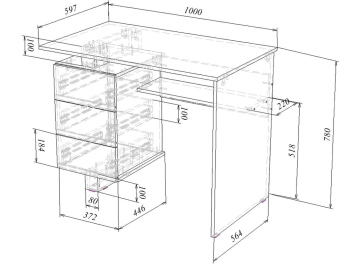 Компьютерный стол Ренцо-1